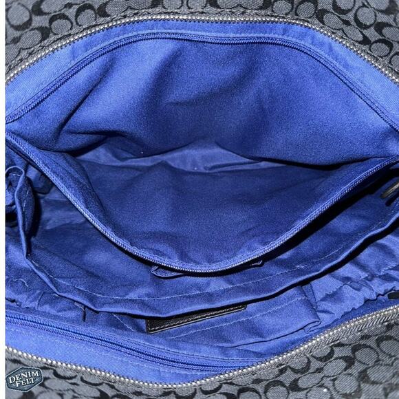 Coach Vintage Black/Royal Blue Voyager Signature Multifunction Tote/Diaper Bag - Picture 11 of 16